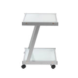 L-Series Printer Cart in Graphite in Aluminum with Frosted Glass