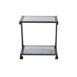 L-Series Printer Cart in Graphite Black with Smoked Glass