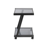 L-Series Printer Cart in Graphite Black with Smoked Glass
