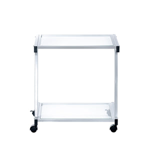 L-Series Printer Cart in White with Clear Glass