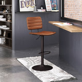 Zuo Modern Holden 100% Polyurethane, Plywood, Steel Modern Commercial Grade Barstool Vintage Brown, Dark Bronze 100% Polyurethane, Plywood, Steel