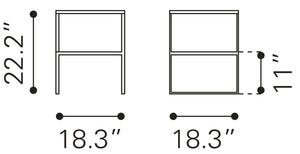 Zuo Modern Planes Glass, Steel Modern Commercial Grade Side Table Gold Glass, Steel