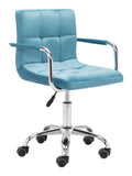 Zuo Modern Kerry 100% Polyester, Plywood, Steel Modern Office Chair Blue, Chrome 100% Polyester, Plywood, Steel