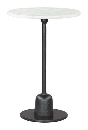 Zuo Modern Whammy Marble, Aluminum Modern Commercial Grade Side Table Black, White Marble, Aluminum