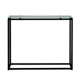 Sandor Console Table with Clear Tempered Glass Top and Black Frame