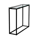 Sandor Console Table with Clear Tempered Glass Top and Black Frame