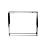 Sandor Console Table with Clear Tempered Glass Top and Chrome Frame