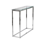Sandor Console Table with Clear Tempered Glass Top and Chrome Frame
