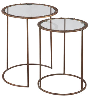 Hekman Furniture 28088 Copper Rivet Nest Of Tables 28088
