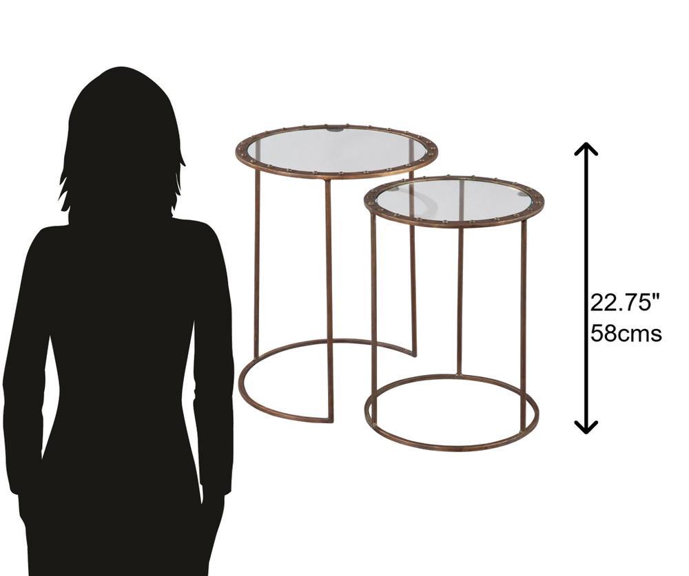 Hekman Furniture 28088 Copper Rivet Nest Of Tables 28088