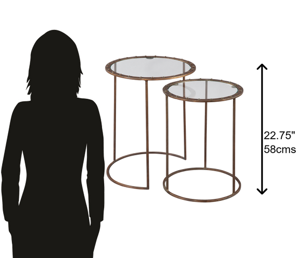 Hekman Furniture 28088 Copper Rivet Nest Of Tables 28088