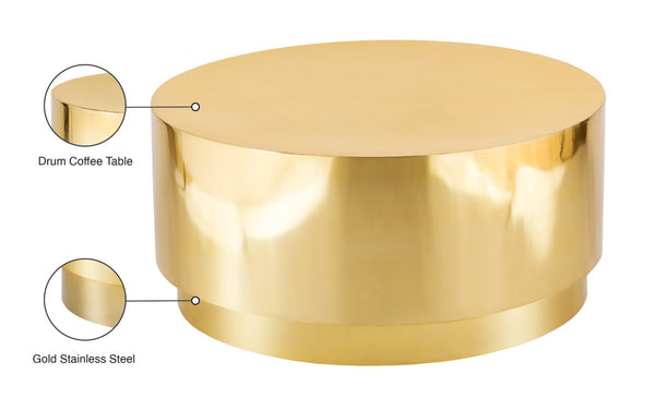 Jazzy Stainless Steel Contemporary Gold Coffee Table - 36" W x 36" D x 16.5" H