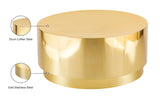 Jazzy Stainless Steel Contemporary Gold Coffee Table - 36" W x 36" D x 16.5" H