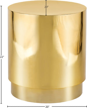 Jazzy Stainless Steel Contemporary Gold End Table - 20" W x 20" D x 22" H