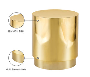 Jazzy Stainless Steel Contemporary Gold End Table - 20" W x 20" D x 22" H