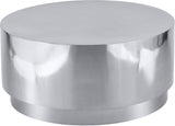 Jazzy Stainless Steel Contemporary Silver Coffee Table - 36" W x 36" D x 16.5" H