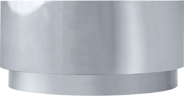 Jazzy Stainless Steel Contemporary Silver Coffee Table - 36" W x 36" D x 16.5" H