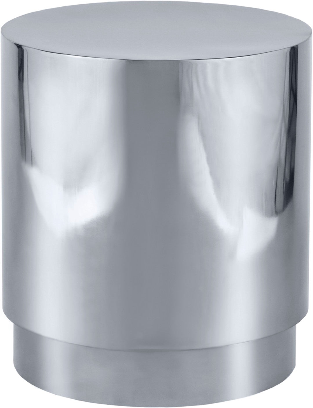Jazzy Stainless Steel Drum End Table - Thumbnail 2