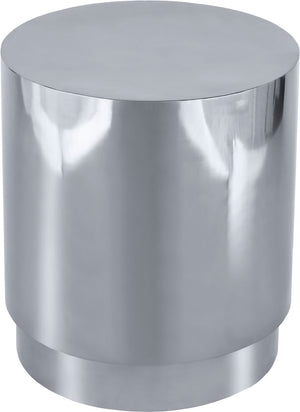 Jazzy Stainless Steel Contemporary Silver End Table - 20" W x 20" D x 22" H