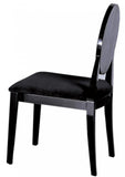 Two 38' Black Velour and Wood Dining Chairs