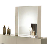 45' Beige MDF Glass and Veneer Mirror