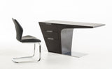 30' Wenge Veneer and Steel Office Desk