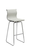 Two 41' White Leatherette and Steel Bar Stools