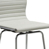 Two 41' White Leatherette and Steel Bar Stools