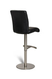 38' Black Eco Leather and Steel Bar Stool