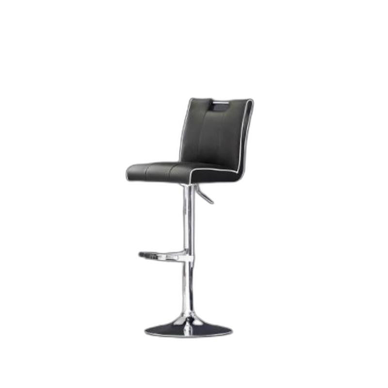 45' Black Eco Leather and Steel Bar Stool