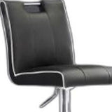 45' Black Eco Leather and Steel Bar Stool
