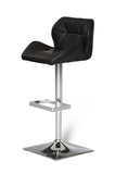 42' Black Eco Leather and Steel Bar Stool