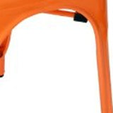 Four 33' Orange Steel Side Chairs