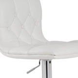 35' White Leatherette and Steel Bar Stool