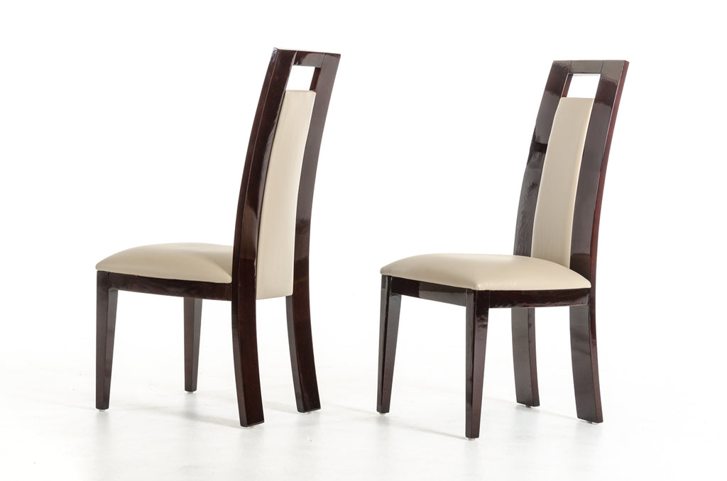 Two 42' Leatherette and Wood Dining Chair