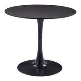 Zuo Modern Opus MDF, Steel Modern Commercial Grade Dining Table Black MDF, Steel