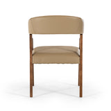 31' Taupe Leatherette and Walnut Wood Dining Chair