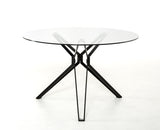 30' Glass and Metal Round Dining Table