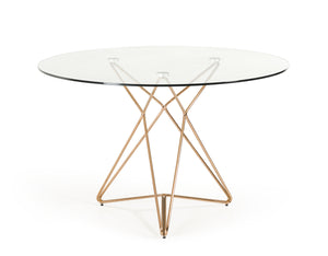 30' Glass and Steel Round Dining Table