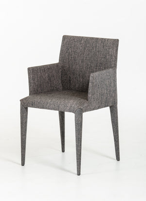 33' Grey Fabric and Metal Dining Chair