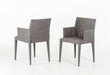 33' Grey Fabric and Metal Dining Chair