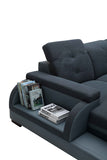 32' Bonded Leather Fabric and Wood Sectional Sofa