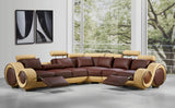 31' Bonded Leather and Wood Sectional Sofa