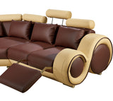 31' Bonded Leather and Wood Sectional Sofa