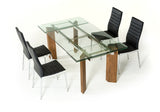 30' Glass Wood and Aluminum Extendable Dining Table