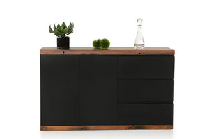 34' Black MDF and Ship Wood Buffet