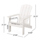 Culver Outdoor Faux Wood Adirondack Chair, White