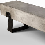 18' Concrete and Metal Bench