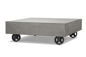 14' Concrete and Metal Coffee Table