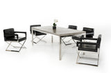 Concrete and Stainless Steel Dining Table